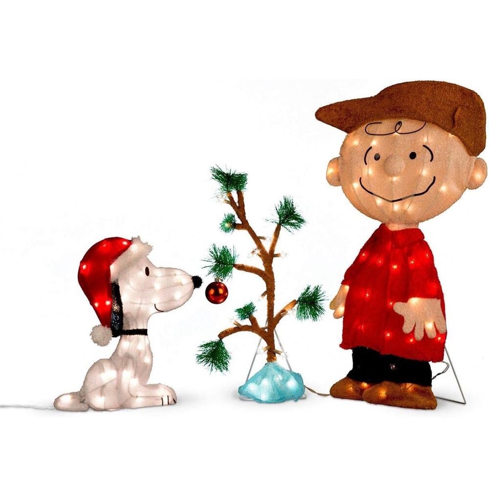 Charlie Brown, Snoopy & The Lonely Tree Lighted Outdoor Christmas Decoration